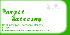 margit matecsny business card